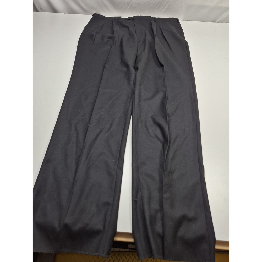 Palm Beach Dress Pants Men's 44x36 Black Wool Cashmere Pleated Classic NWT